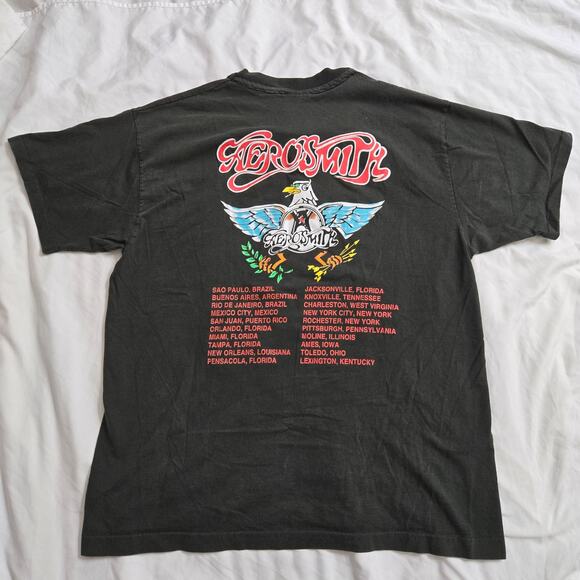 1993 Aerosmith Vintage Aero Force One Tour Shirt XL Original Single Stitch - Picture 7 of 10